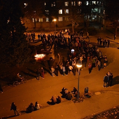 Okupljeni studenti
