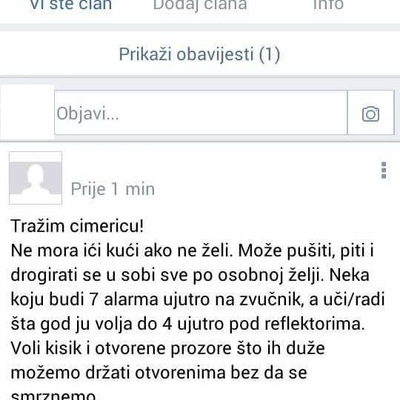 Najsmješnije objave "tražim cimera" sa domskih grupa
