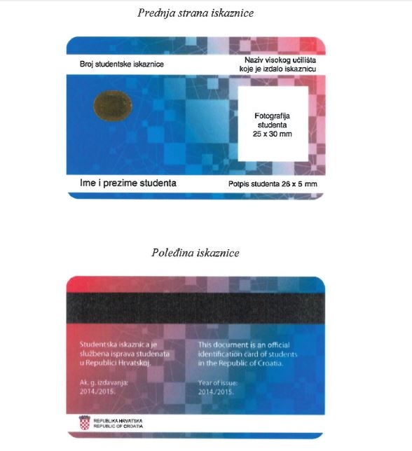 Studentska iskaznica izgled Studentska iskaznica izgled