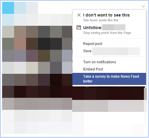 Facebook - Take a survey