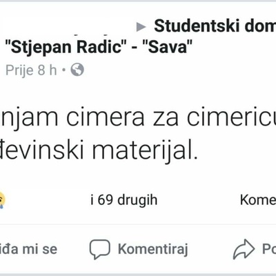 
Najsmješnije objave "tražim cimera" sa domskih grupa
