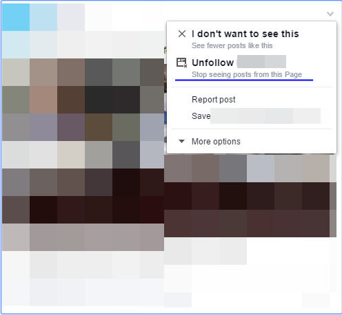Facebook - Unfollow