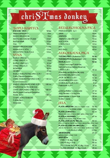 ChriSTmas donkey cjenik ChriSTmas donkey cjenik