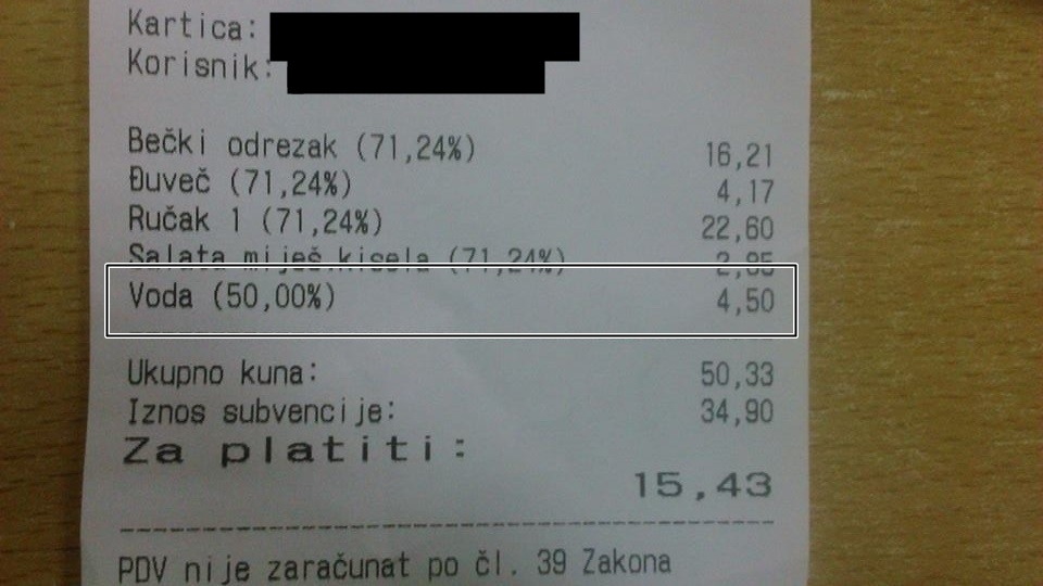 Jana u zagrebačkim menzama: račun Jana u zagrebačkim menzama: račun