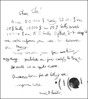 Kidnapping note