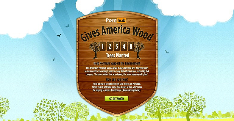 Pornhub gives America wood Pornhub gives America wood