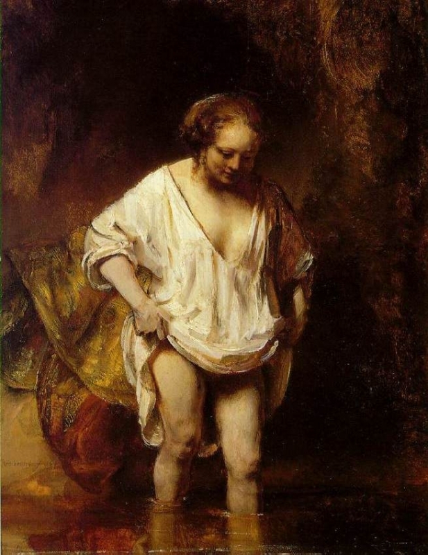 Rembrandt - Žena se kupa u potoku Rembrandt - Žena se kupa u potoku